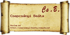 Csepcsányi Beáta névjegykártya