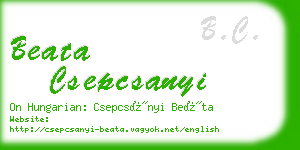 beata csepcsanyi business card